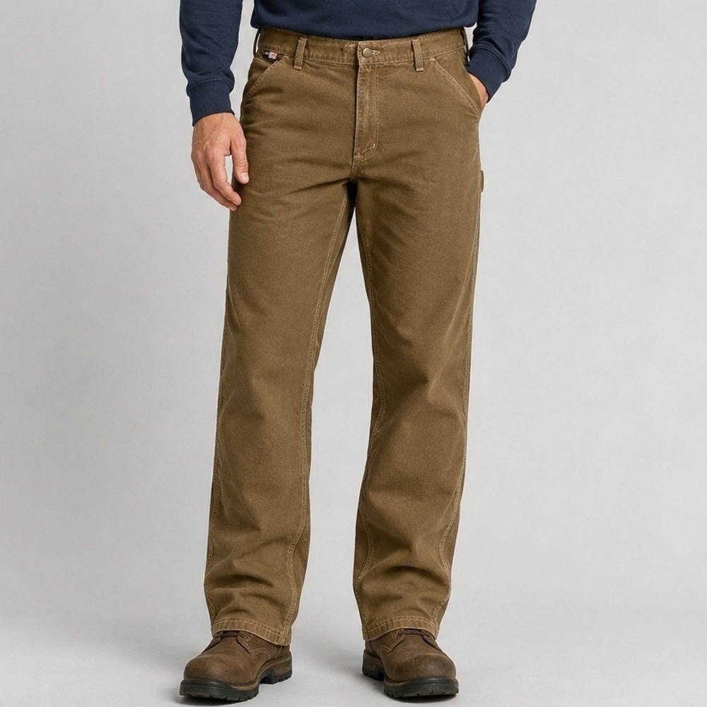 Carhartt FR 100791 Mens 40x34 Brown Flame Resistant Duck Work Pants CAT 2
